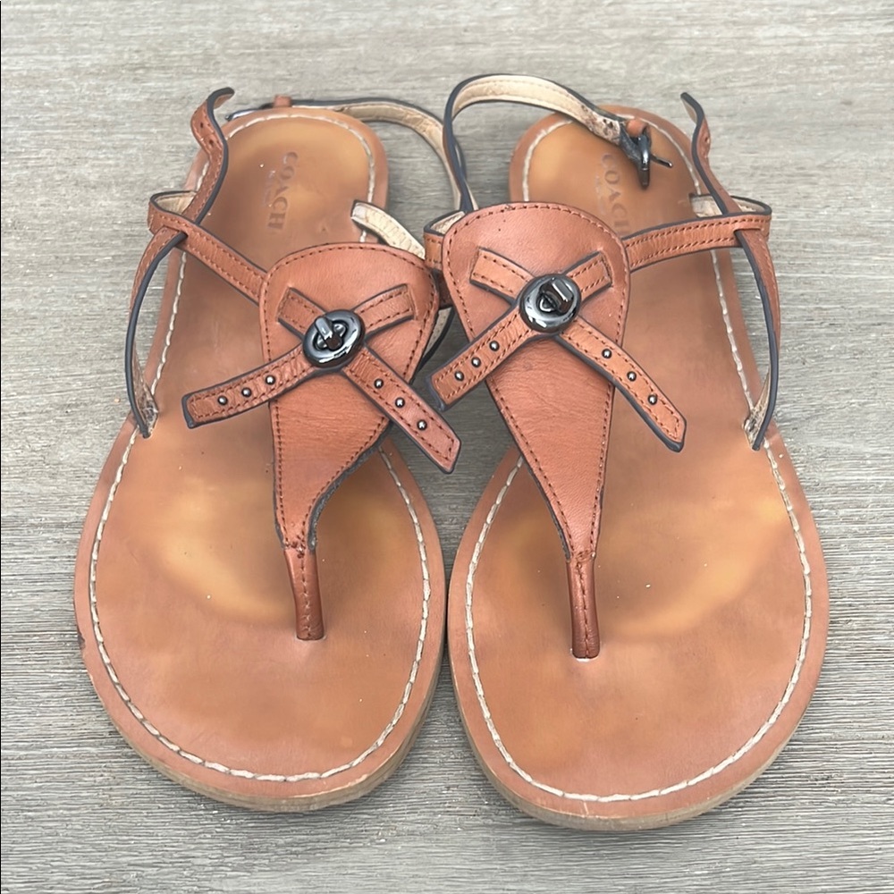 Coach Brown Leather Sandals